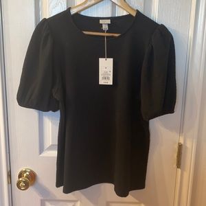 NWT black puffy sleeve top